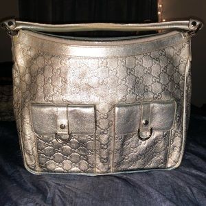 Pre Loved Authentic Gucci Silver Handbag